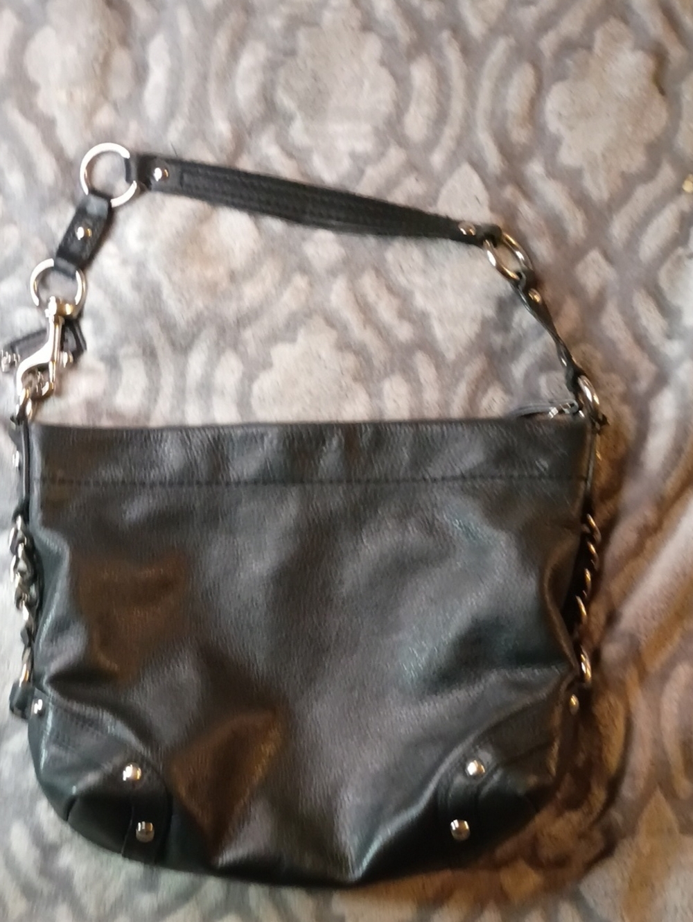 Vintage Couch Purse F15251 Carly Black Leather Shoulder Bag
